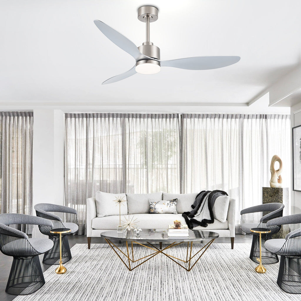 Ventilateur de plafond LED 52 pouces avec télécommande et éclairage (3 pales)