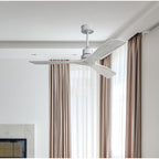 Ventilateur de plafond moderne de 132 cm (52 ​​pouces) en bois massif et ABS avec télécommande (sans éclairage), 6 vitesses de ventilation et flux d'air réversible.
