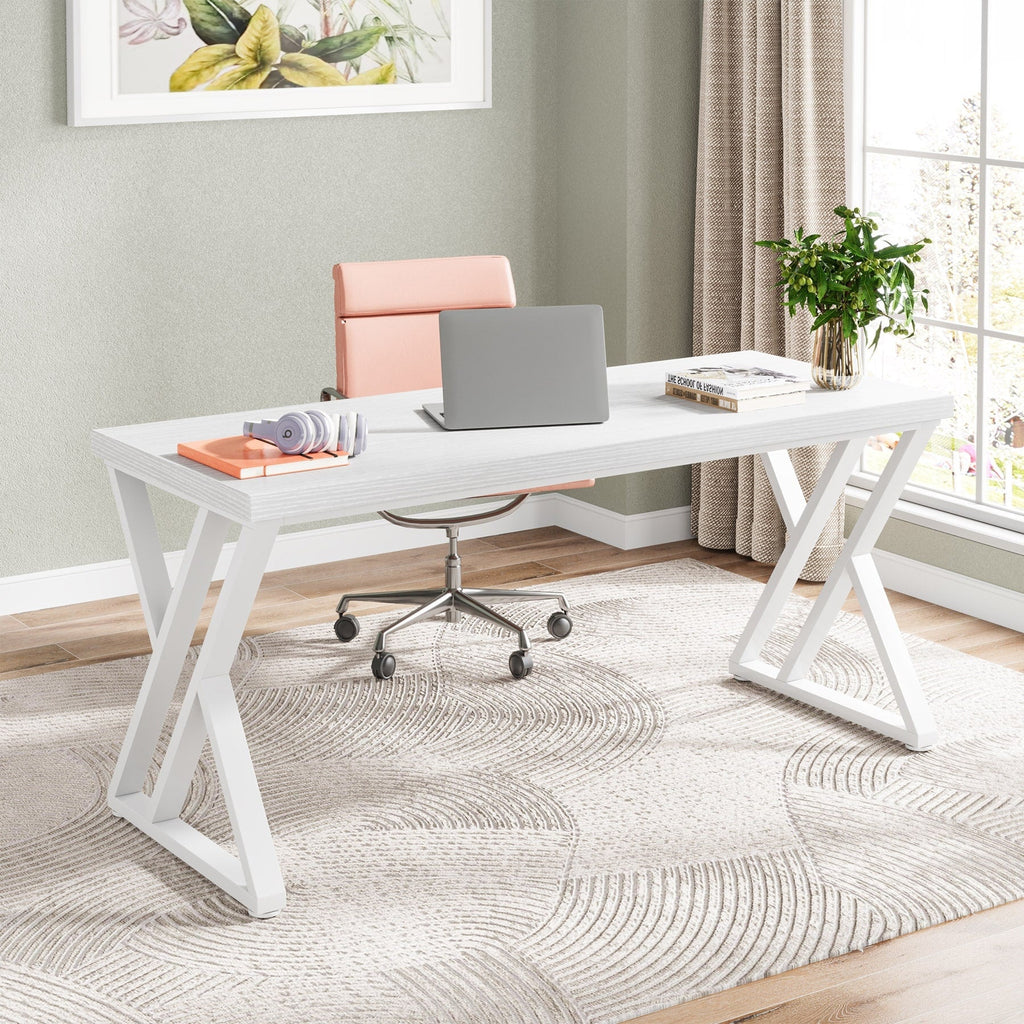 Bureau d'ordinateur robuste de 55 pouces, bureau de bureau