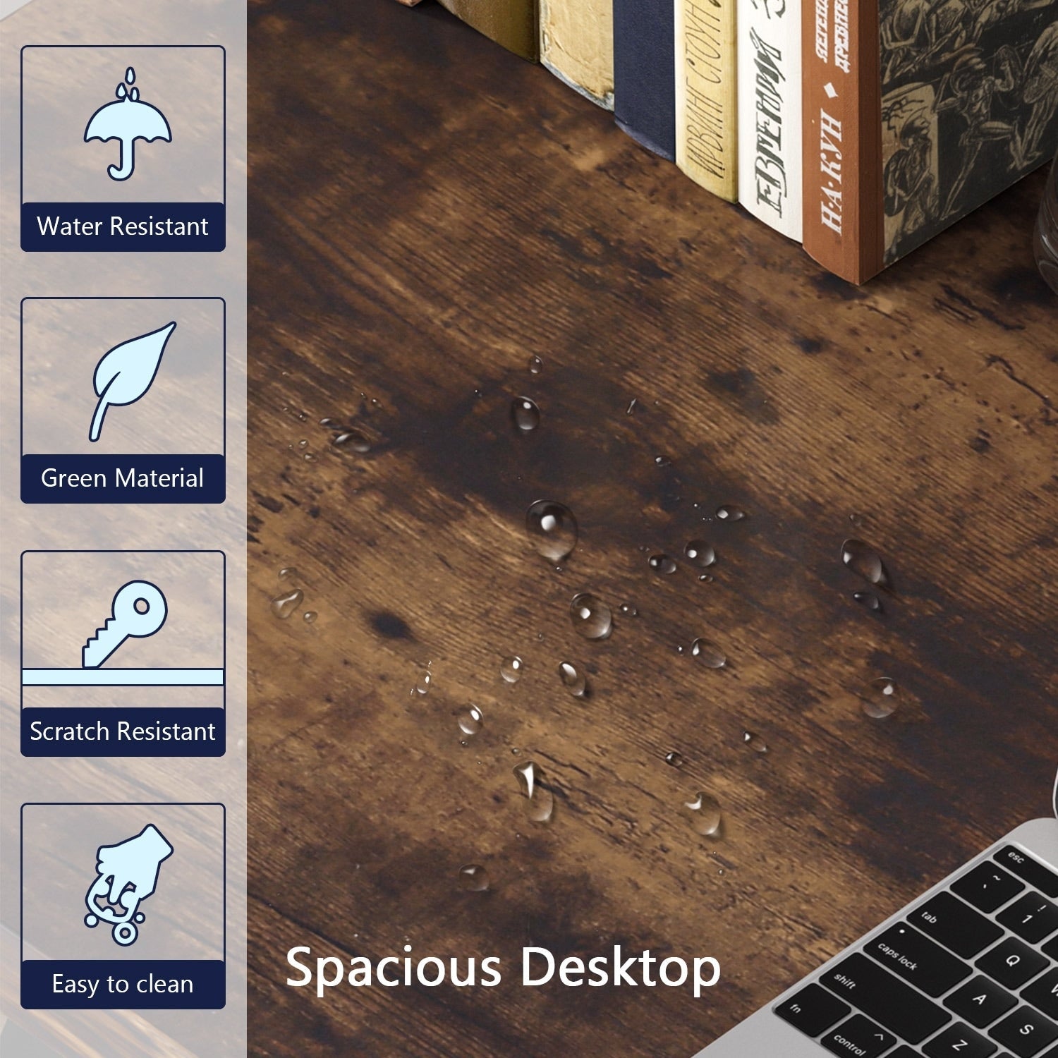 Bureau d'ordinateur robuste de 55 pouces, bureau de bureau