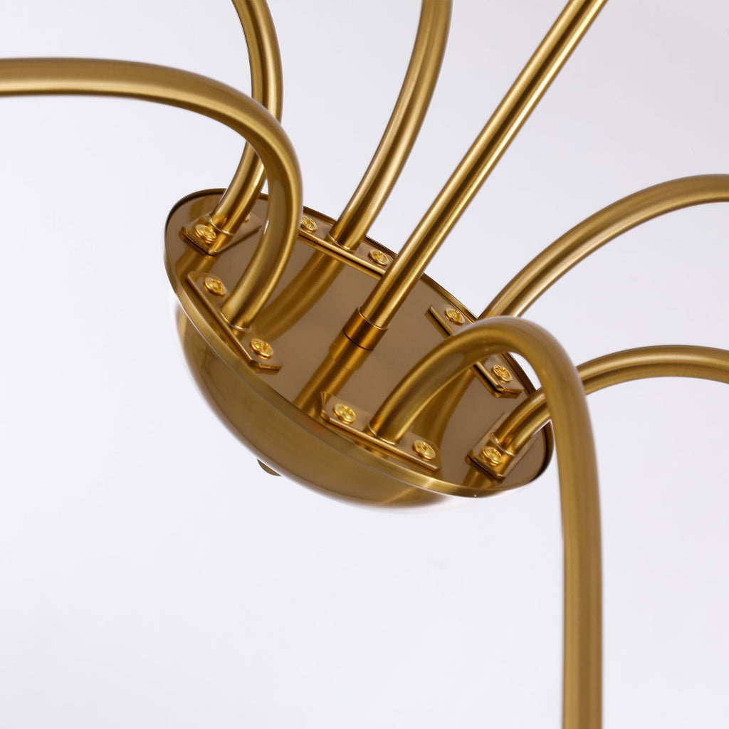 Lustre minimaliste à 6 lumières de 162,5 cm (64 pouces) en noir mat/or/chrome - Non disponible