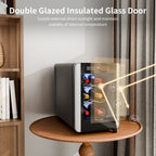 Cave à vin 6 bouteilles (8-19 °C), mini-réfrigérateur à boissons autonome pour l'été, cave à vin avec contrôle de température