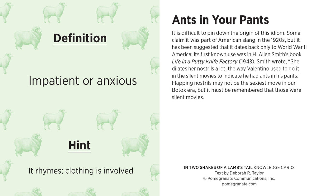 En deux coups de queue d'agneau : un jeu de cartes de connaissances sur des dictons curieux