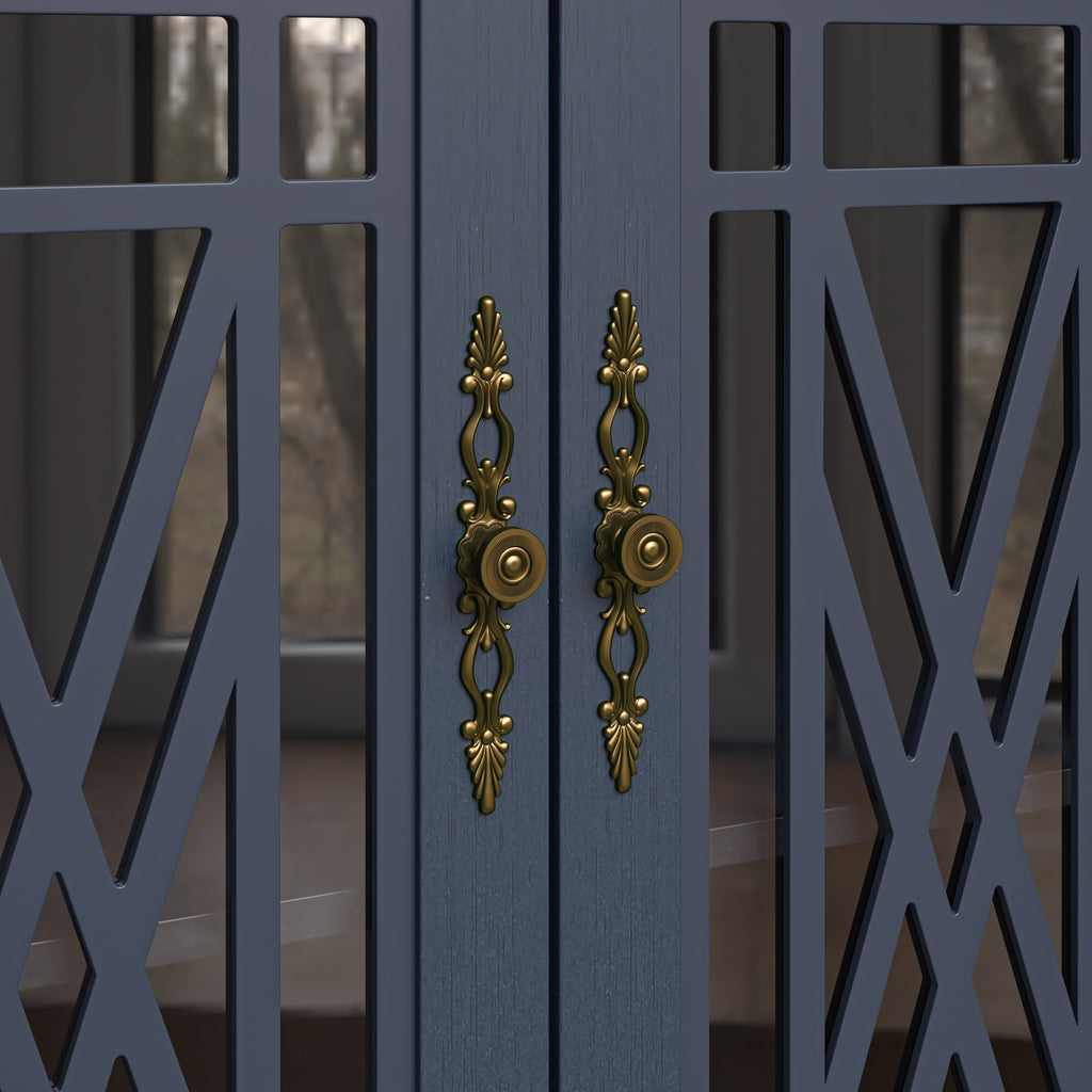 Buffet/meuble d'appoint de cuisine en bois de style vintage - Largeur : 63 pouces