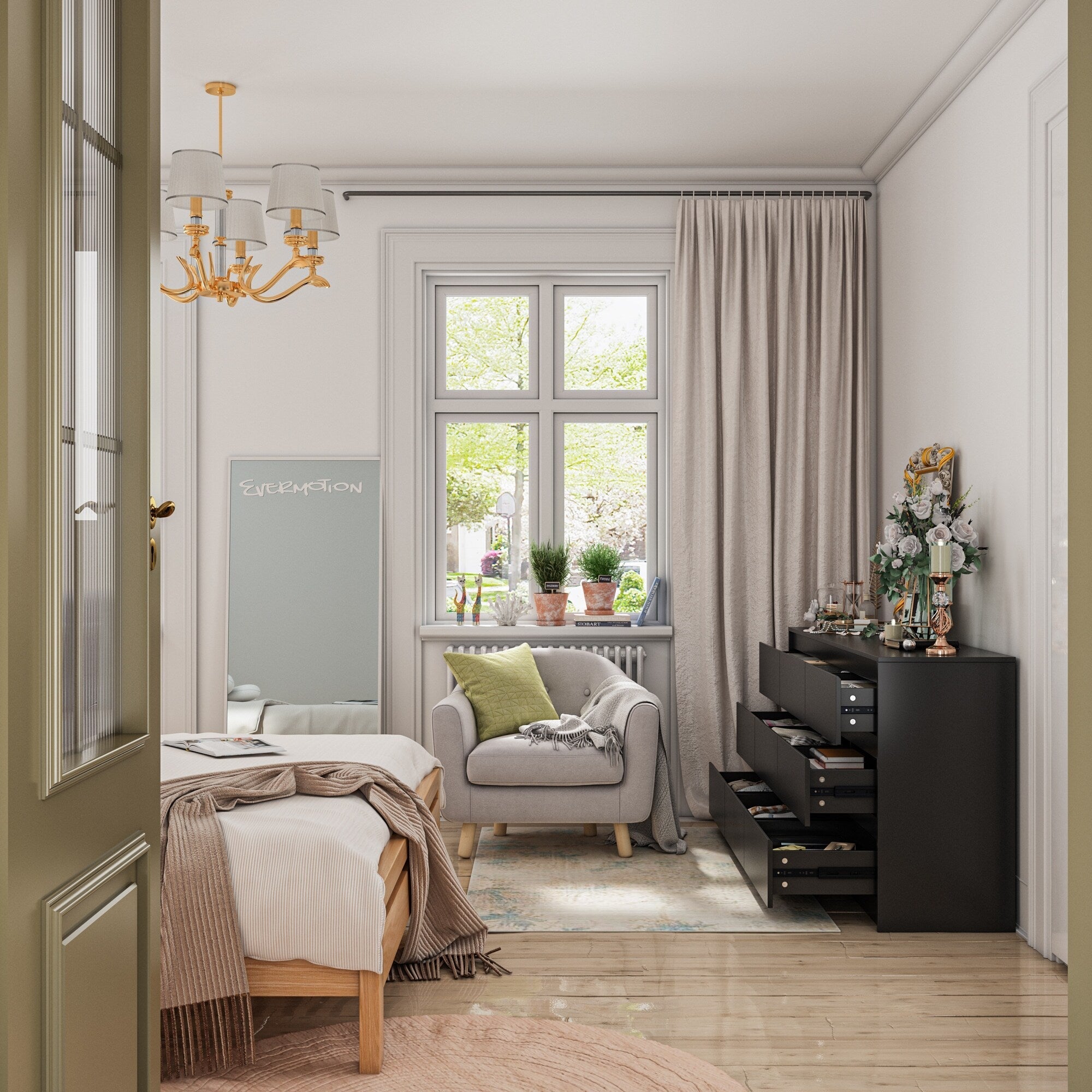 Commode d'appoint 63W à 9 tiroirs pour salon ou chambre