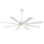 Ventilateur de plafond noir à 8 pales de 65 pouces avec éclairage LED et télécommande