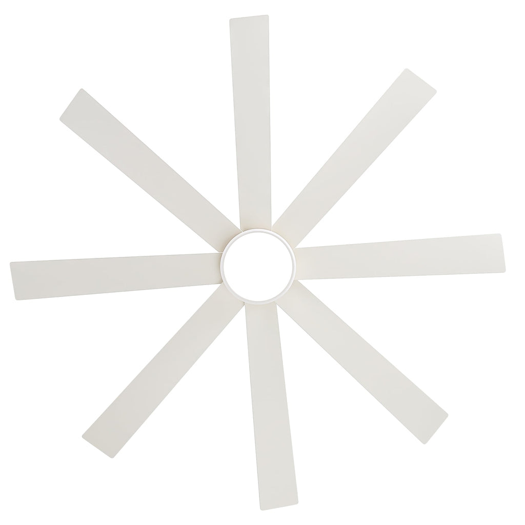 Ventilateur de plafond noir à 8 pales de 65 pouces avec éclairage LED et télécommande