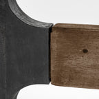 Table de salle à manger à tréteaux Axel en bois et fer