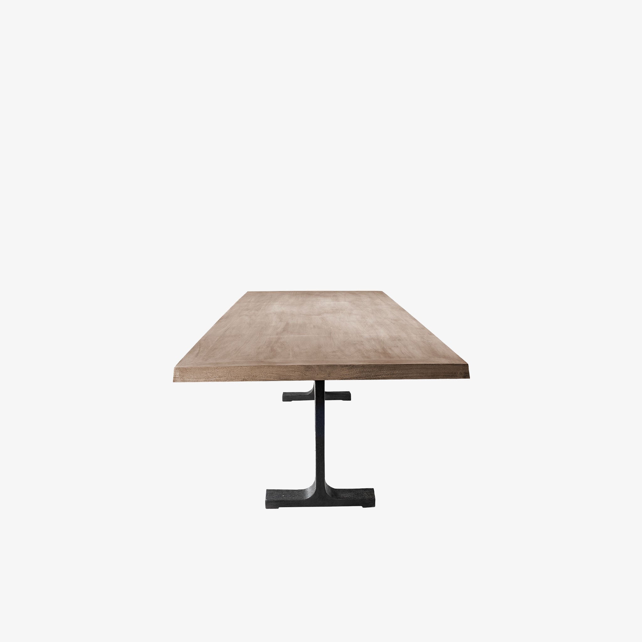 Table de salle à manger à tréteaux Axel en bois et fer