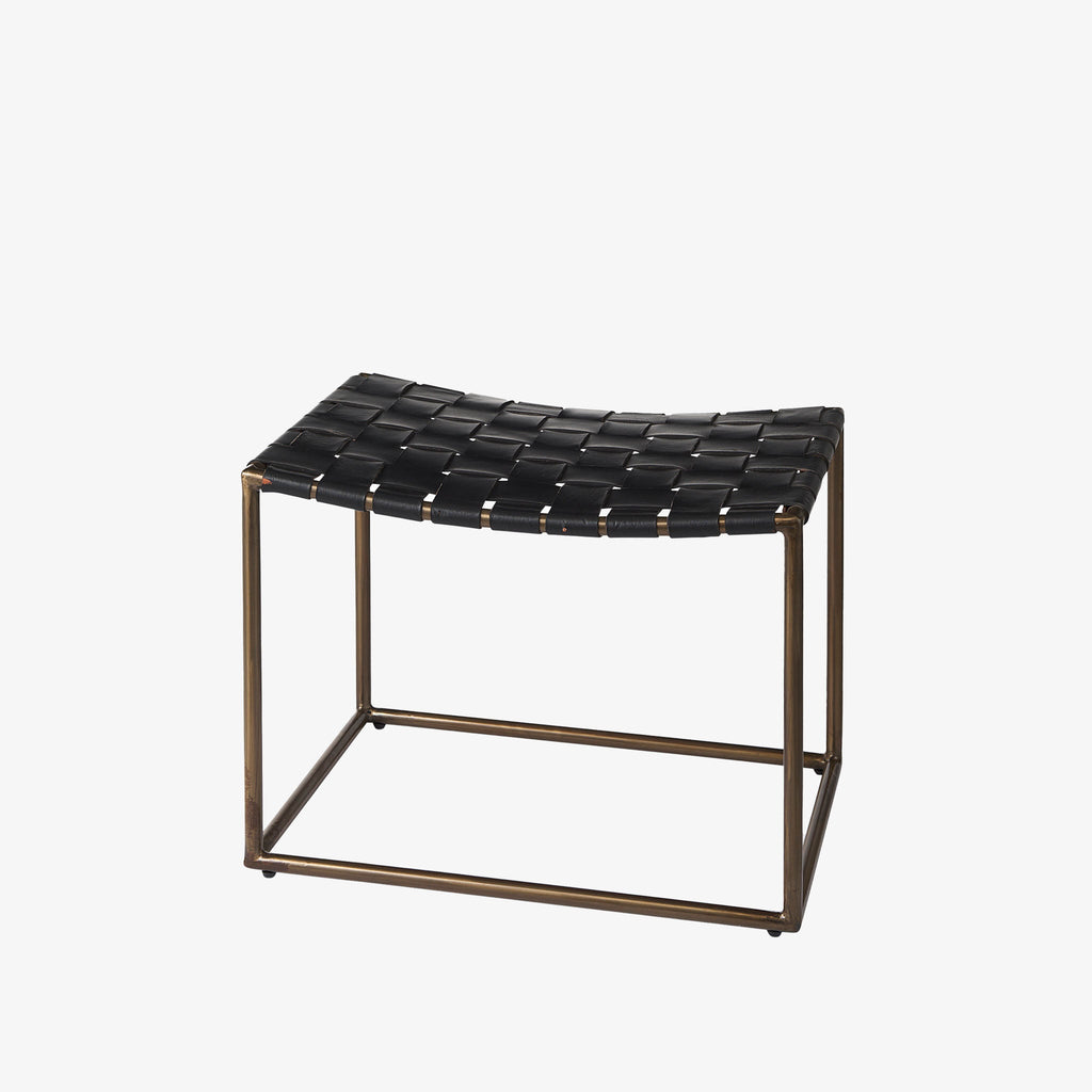 Tabouret Little Stallion avec sangle en cuir noir