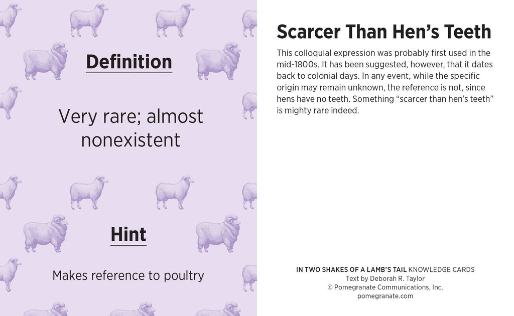 En deux coups de queue d'agneau : un jeu de cartes de connaissances sur des dictons curieux