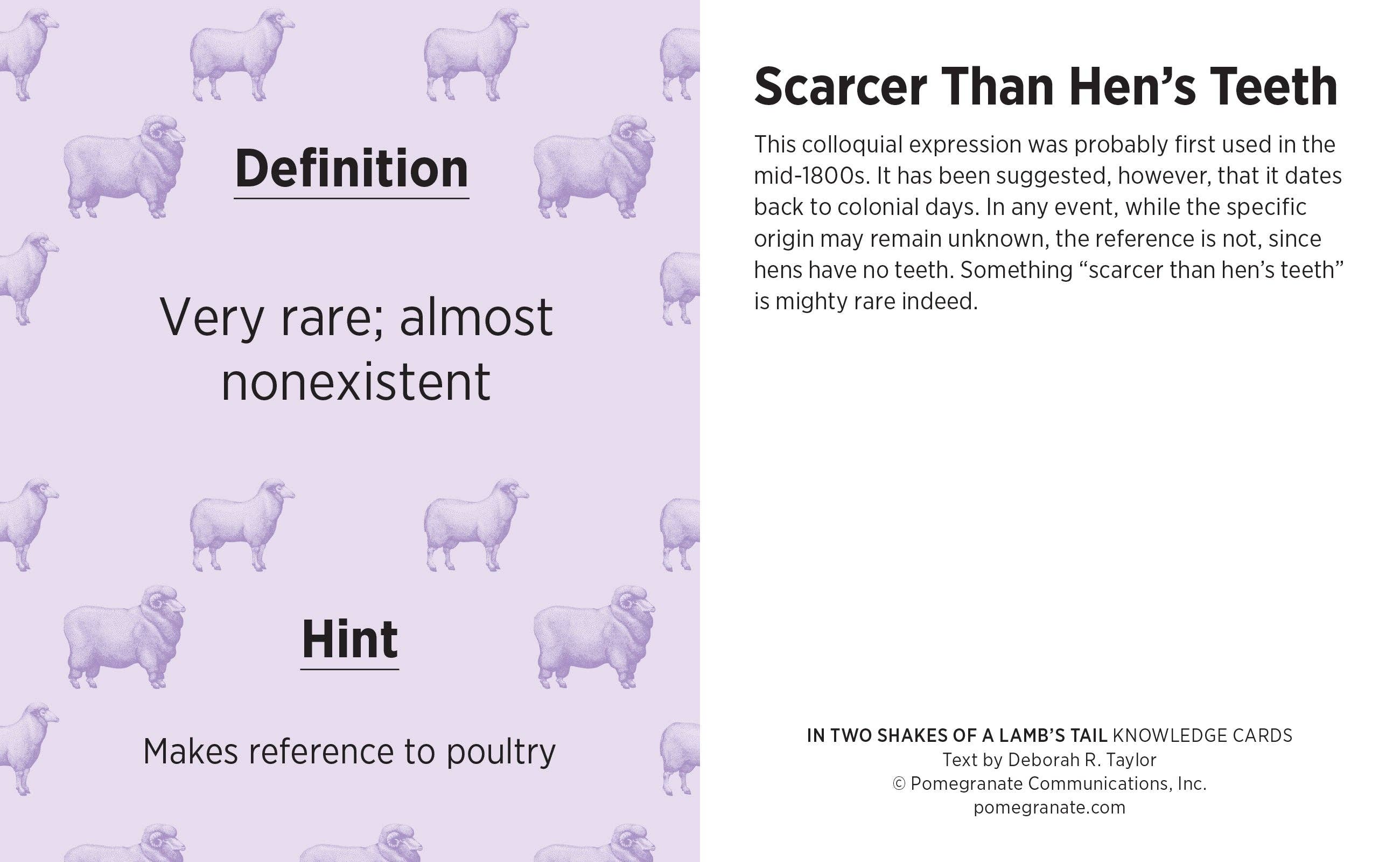 En deux coups de queue d'agneau : un jeu de cartes de connaissances sur des dictons curieux