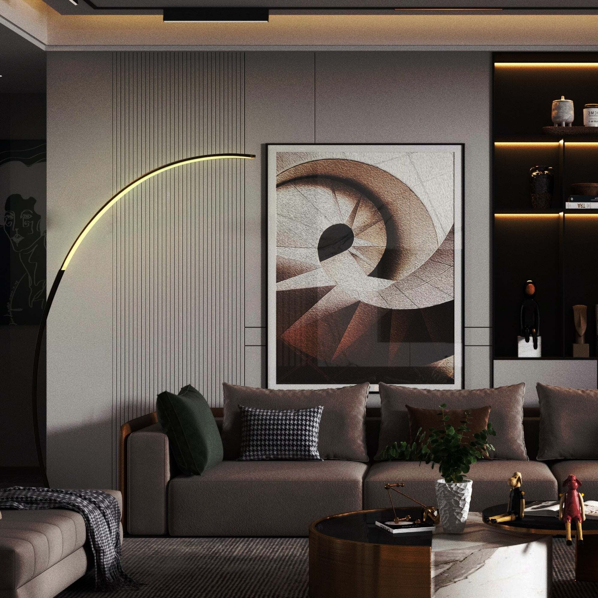 Lampadaire arqué à LED 69 pouces à intensité variable - RGBW - Non disponible