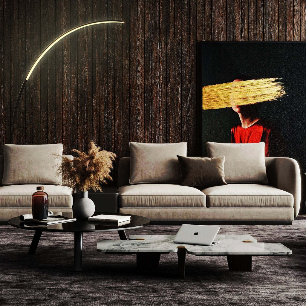 Lampadaire arqué à LED 69 pouces à intensité variable - RGBW - Non disponible