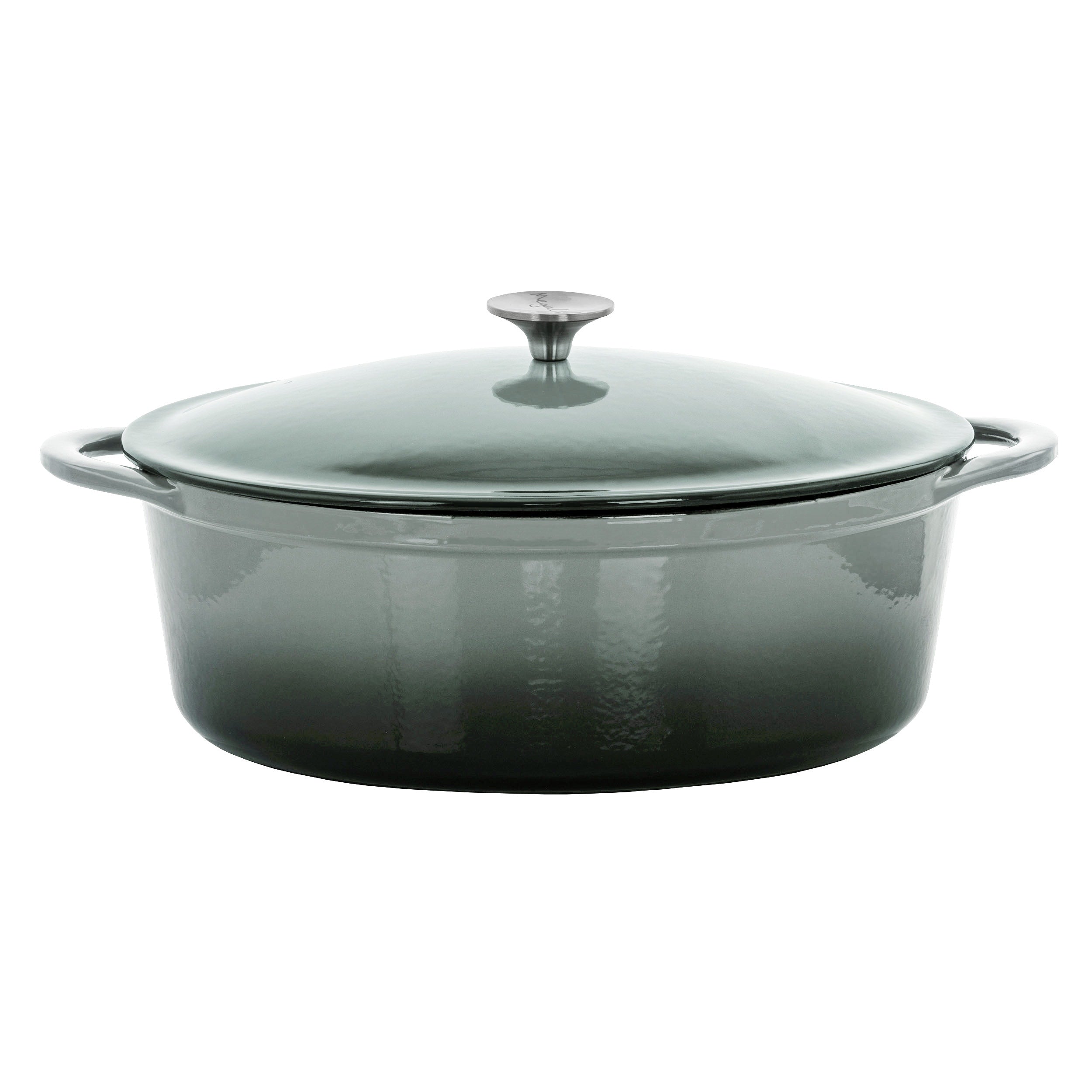 Cocotte ovale en fonte émaillée de 7 litres, couleur Nuage d'orage
