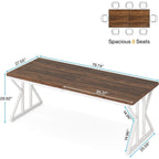 Bureau de direction de 70,8 pouces, grand bureau d'ordinateur, poste de travail