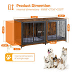 Meuble TV pour cage pour chien de grande race de 70,86 pouces avec coussin et double compartiment (coussin non inclus)