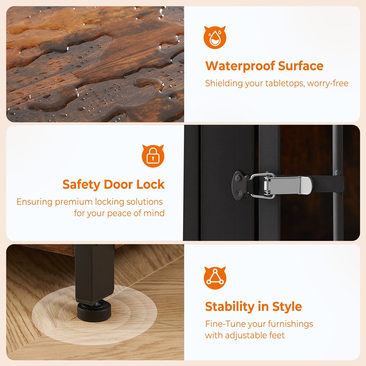 Meuble TV pour cage pour chien de grande race de 70,86 pouces avec coussin et double compartiment (coussin non inclus)