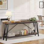 Table console extra longue de 70,9 pouces, style industriel.