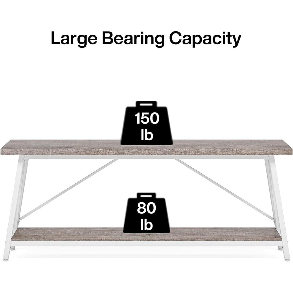 Table console extra longue de 70,9 pouces, style industriel.