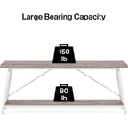 Table console extra longue de 70,9 pouces, style industriel.