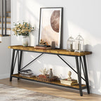 Table console extra longue de 70,9 pouces, style industriel.