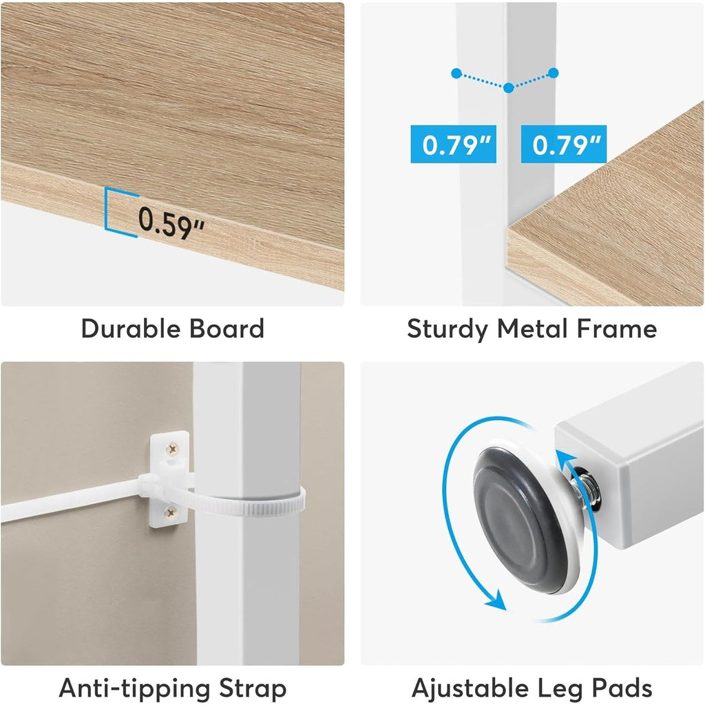 Bibliothèque industrielle 71, étagère à 6 niveaux en bois brun rustique, étagères ouvertes