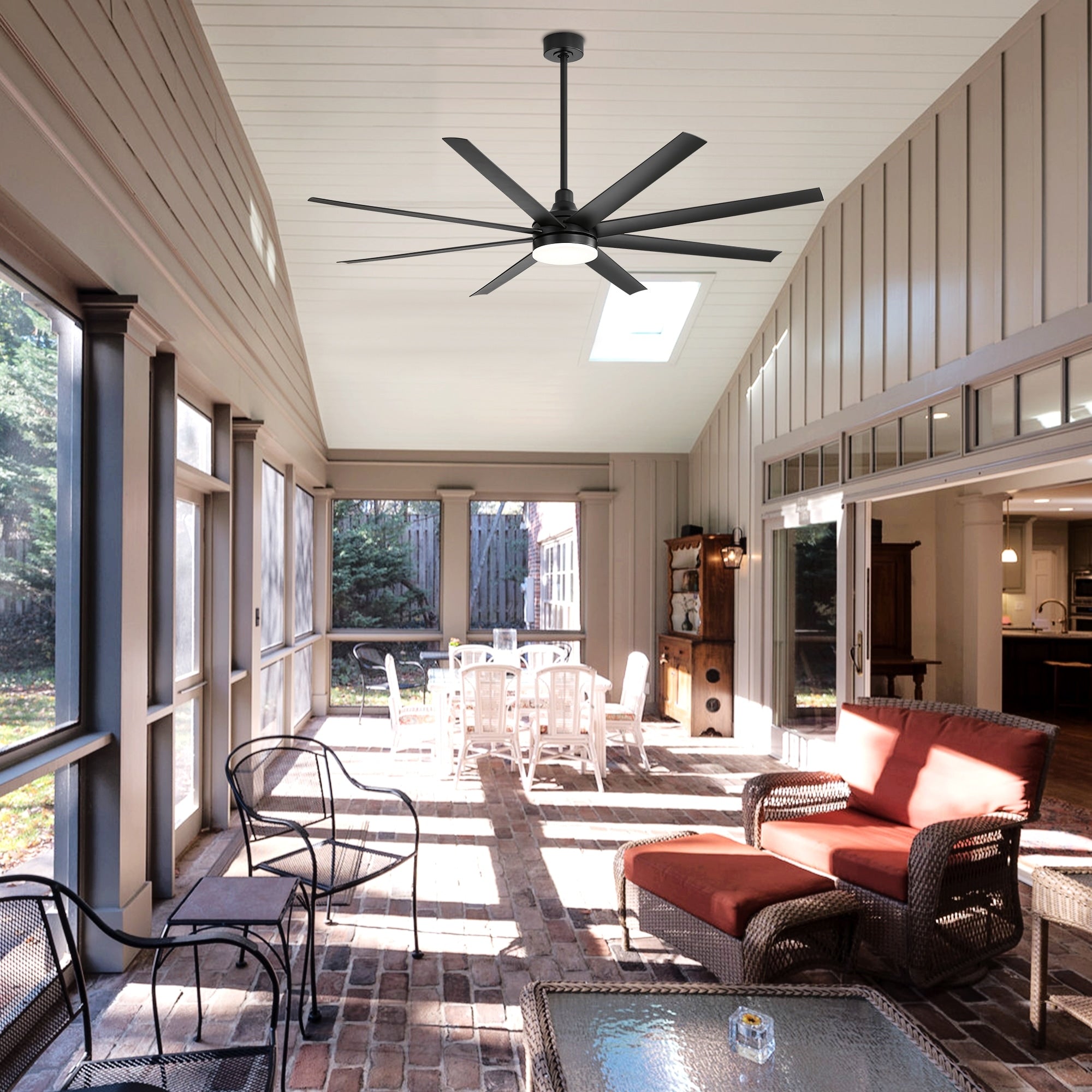 Ventilateur de plafond 72 pouces avec télécommande et éclairage LED - 8 pales - 72 pouces