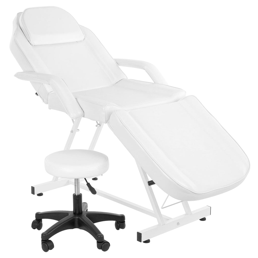 Lit de massage réglable pour salon de beauté et spa, fauteuil de tatouage avec tabouret