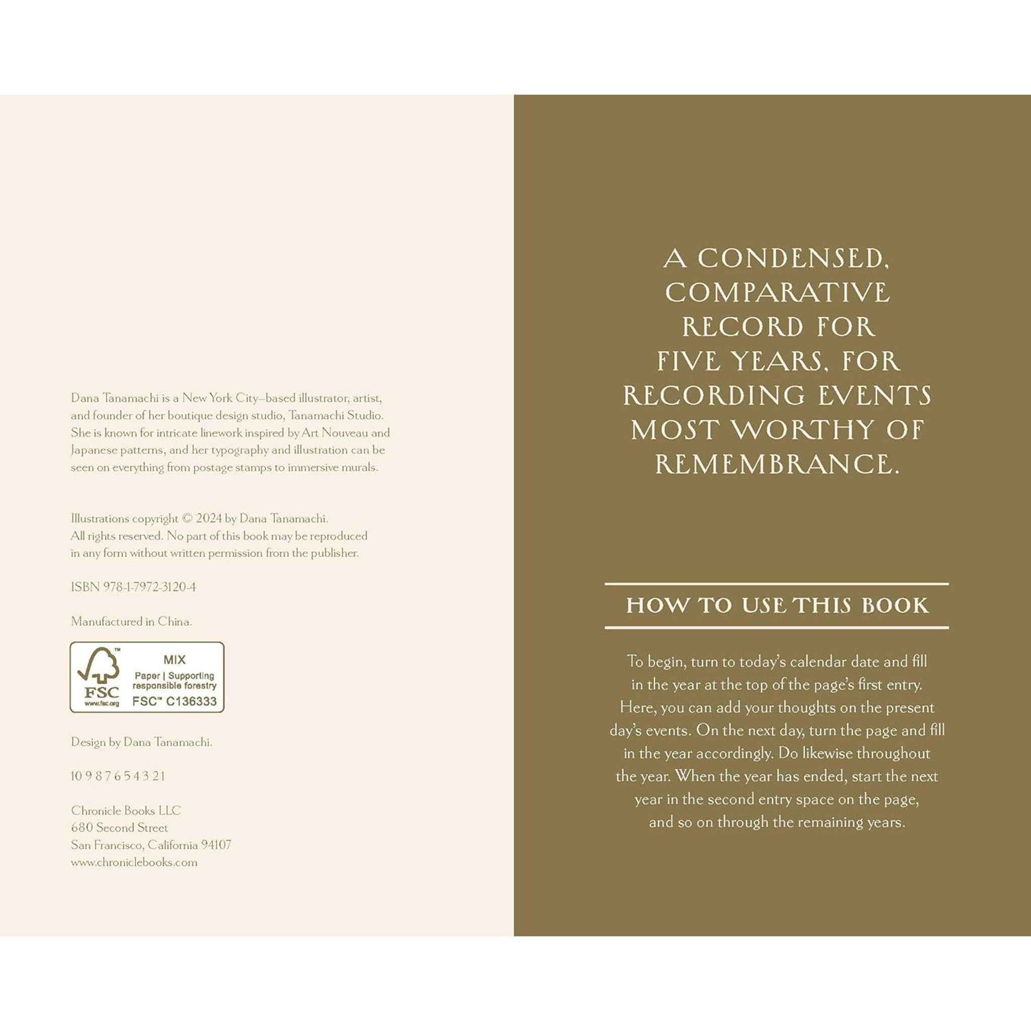 Journal doré d'une ligne par jour