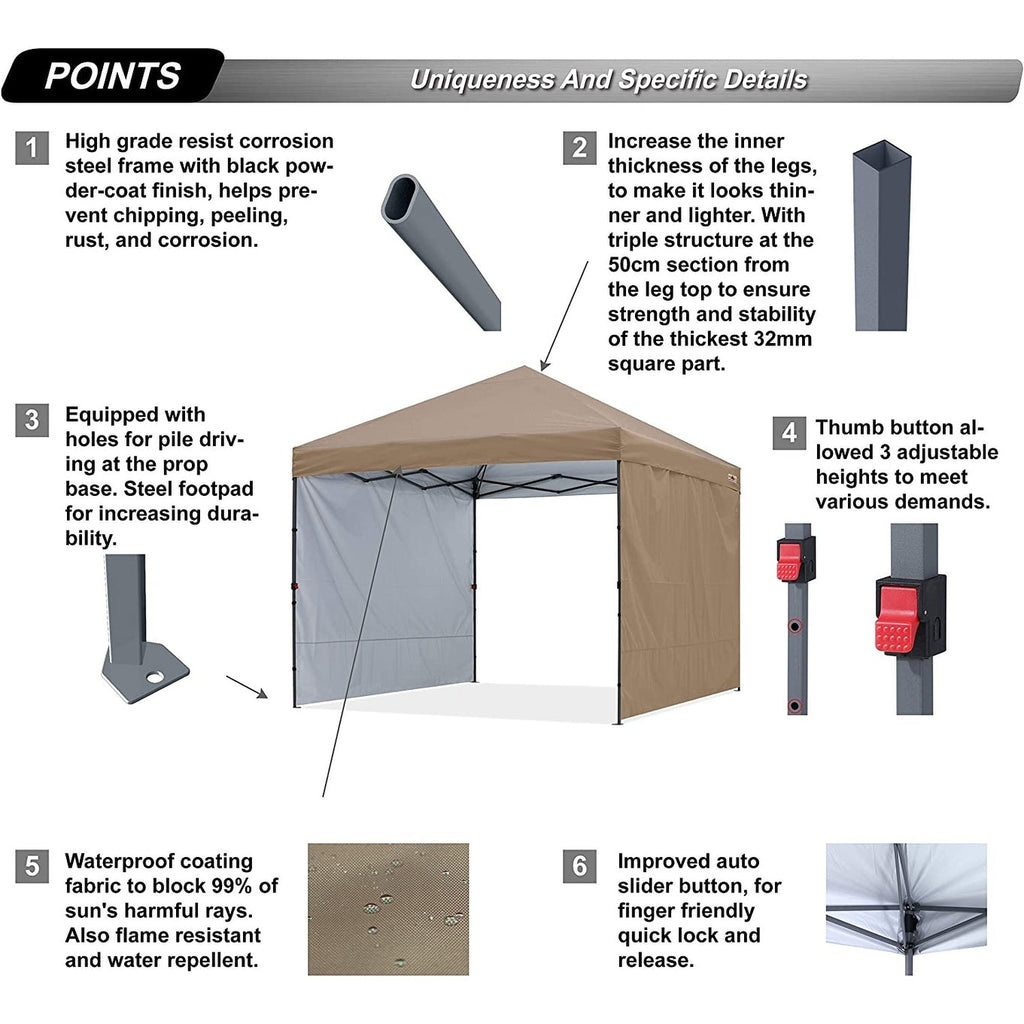 ABCCANOPY Tente-auvent extérieure durable et facile à monter