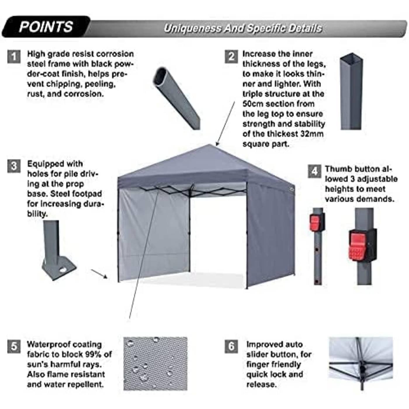 ABCCANOPY Tente-auvent extérieure durable et facile à monter