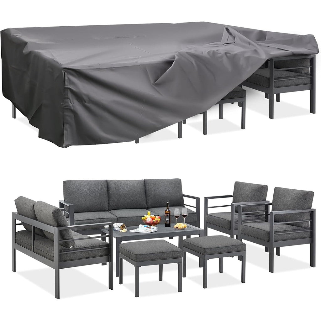 Ensemble de mobilier de patio en aluminium AECOJOY 7 pièces, ensemble de conversation d'extérieur