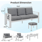 Ensemble de mobilier de patio en aluminium AECOJOY 7 pièces, ensemble de conversation d'extérieur