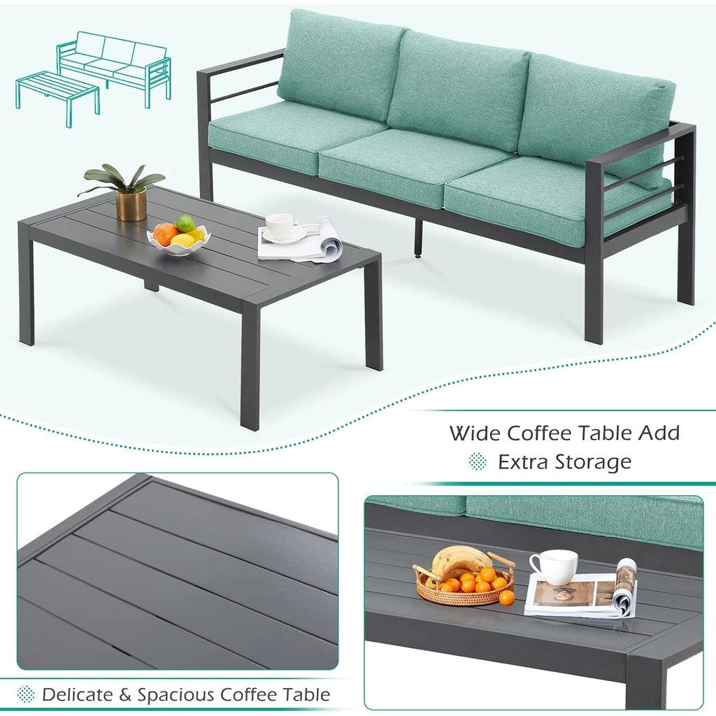 Ensemble de mobilier de patio en aluminium AECOJOY 7 pièces, ensemble de conversation d'extérieur