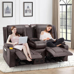 Canapé inclinable manuel AECOJOY pour camping-car, canapé inclinable en polyuréthane, sièges de cinéma maison avec console