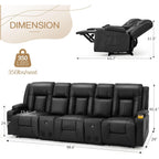Canapé inclinable manuel AECOJOY pour camping-car, canapé inclinable en polyuréthane, sièges de cinéma maison avec console
