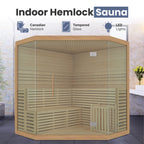 Sauna humide/sèche d'intérieur ALEKO en bois pour 5 à 6 personnes avec chauffage électrique - 190 x 190 x 211 cm
