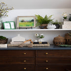 Plateau en rotin à étagère 