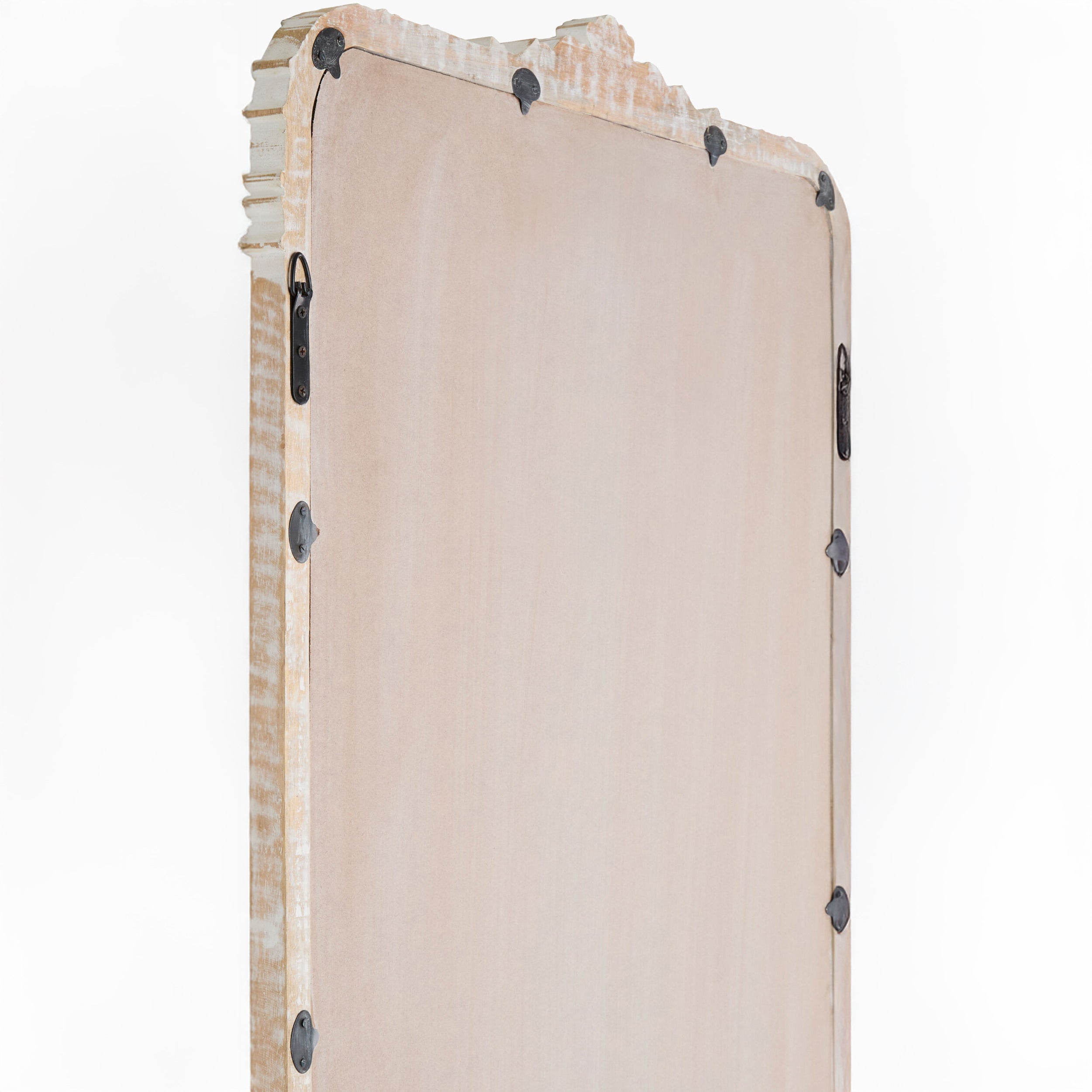 Miroir pleine longueur Aaliyah en blanc vieilli