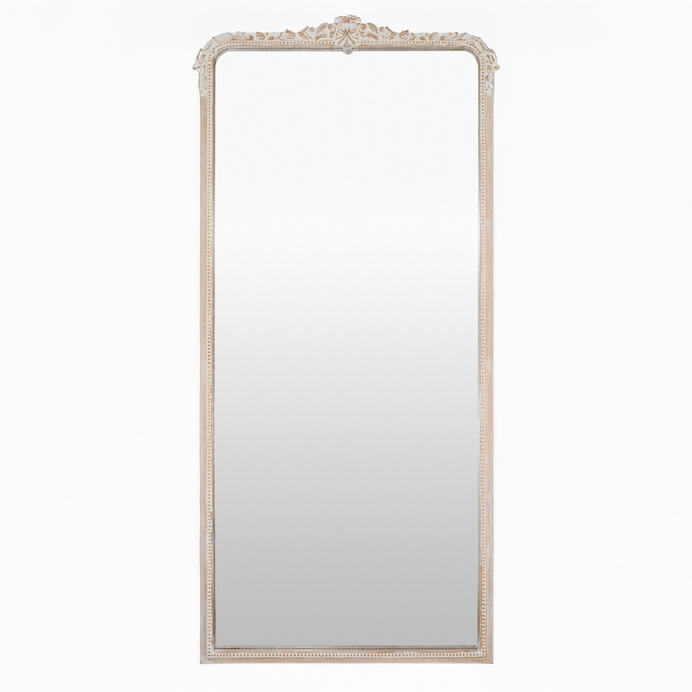 Miroir pleine longueur Aaliyah en blanc vieilli