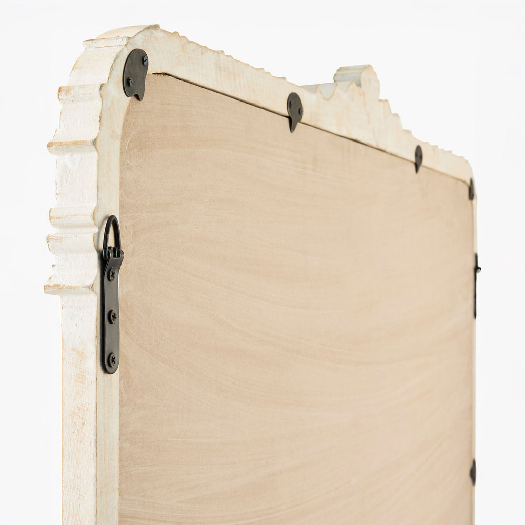 Miroir de cheminée Aaliyah en blanc vieilli