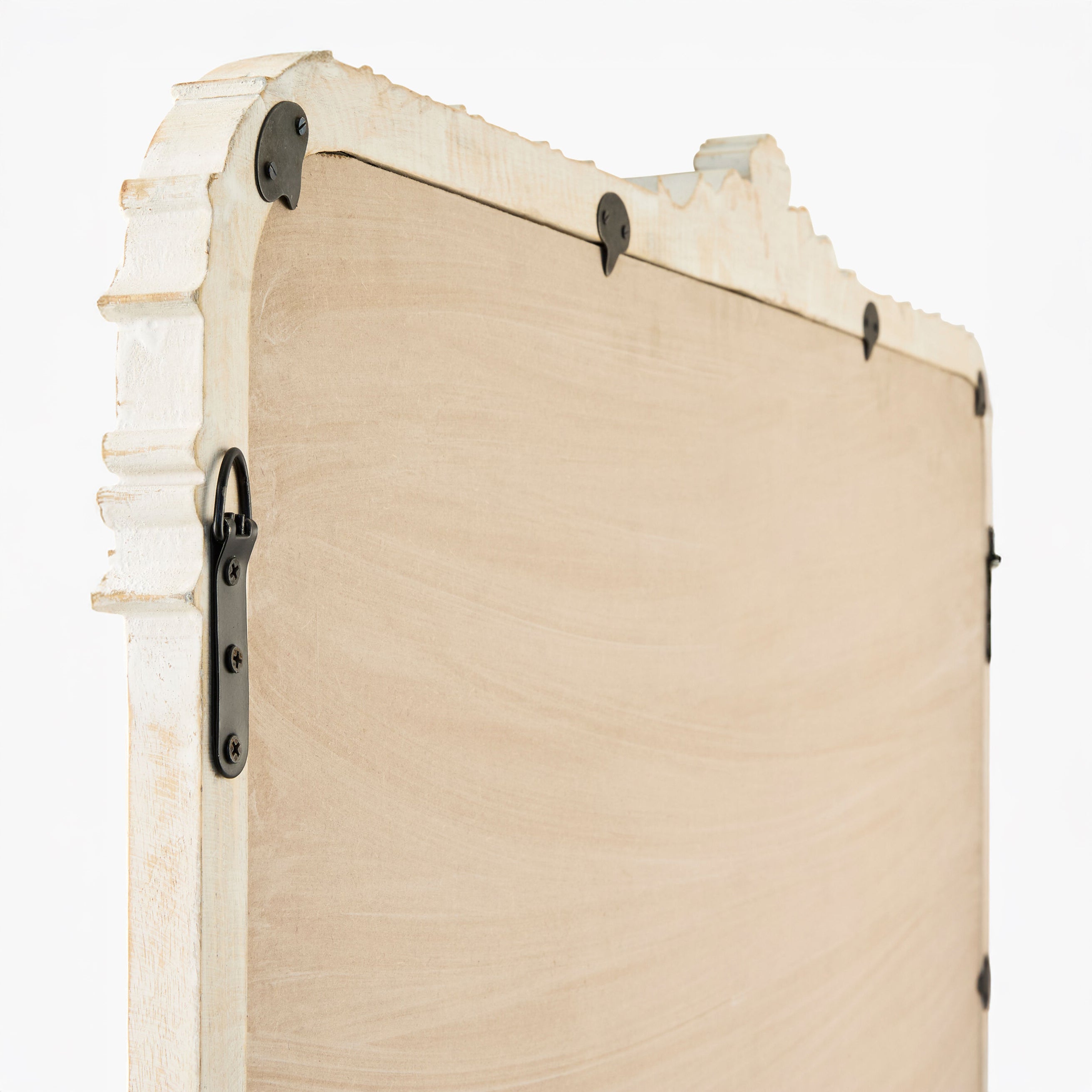 Miroir de cheminée Aaliyah en blanc vieilli