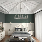 Lustre Acroma style ferme à 12 lumières, forme roue de chariot, 101,6 cm (40 po), homologué UL - Profondeur : 101,6 cm (40 po) ; Hauteur : 350 cm (138 po).