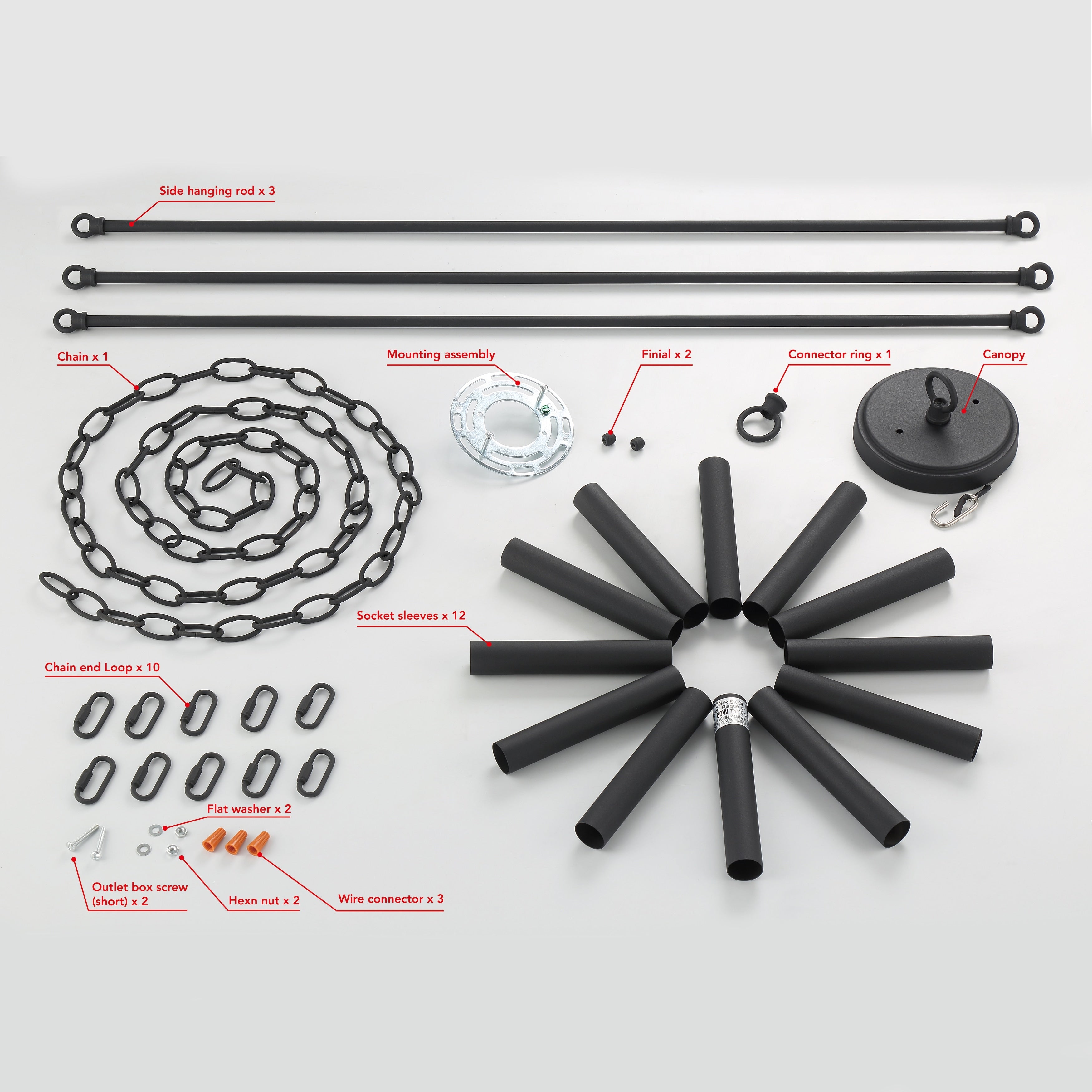 Lustre Acroma style ferme à 12 lumières, forme roue de chariot, 101,6 cm (40 po), homologué UL - Profondeur : 101,6 cm (40 po) ; Hauteur : 350 cm (138 po).