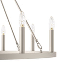 Lustre Acroma style ferme à 12 lumières, forme roue de chariot, 101,6 cm (40 po), homologué UL - Profondeur : 101,6 cm (40 po) ; Hauteur : 350 cm (138 po).