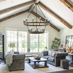 Lustre Acroma moderne à 20 lumières, style ferme, rond, 40 po, en forme de roue de chariot, homologué UL.