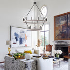 Lustre Acroma moderne à 20 lumières, style ferme, rond, 40 po, en forme de roue de chariot, homologué UL.