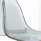 Chaise de bureau à roulettes pivotante en acrylique, sans accoudoirs et réglable en hauteur