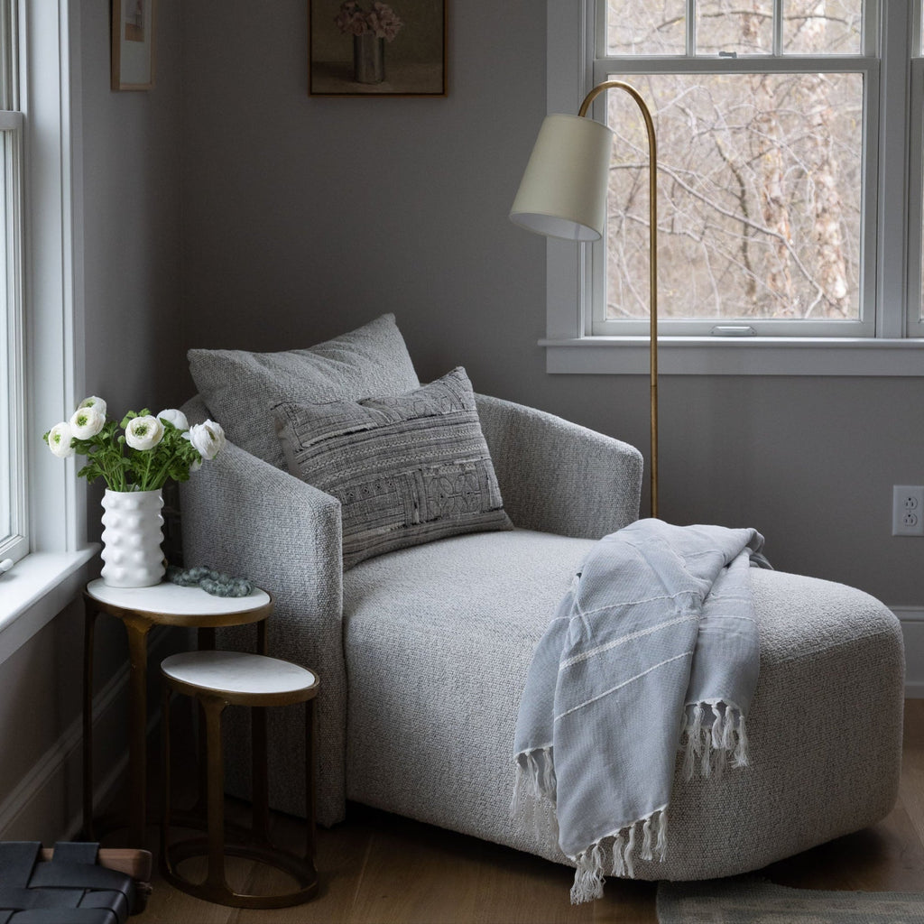 Chaise longue Four Hands Farrah en coton mérinos